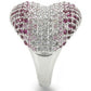 MA0W322 - Rhodium Brass Ring with AAA Grade CZ  in Multi Color