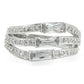 MA0W331 - Rhodium Brass Ring with AAA Grade CZ  in Clear