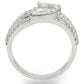 MA0W331 - Rhodium Brass Ring with AAA Grade CZ  in Clear