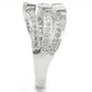 MA0W331 - Rhodium Brass Ring with AAA Grade CZ  in Clear