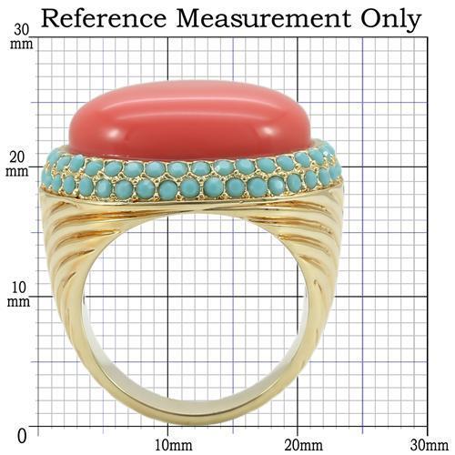 MA0W334 Gold Brass Ring with Semi-Precious in Rose