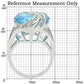 MA0W343 - Rhodium Brass Ring with Synthetic Synthetic Glass in Sea Blue