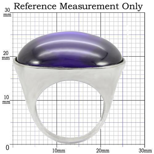 MA0W345 - Rhodium Brass Ring with Genuine Stone  in Amethyst