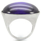 MA0W345 - Rhodium Brass Ring with Genuine Stone  in Amethyst