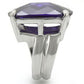 MA0W346 - Rhodium Brass Ring with AAA Grade CZ  in Tanzanite