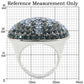 MA0W347 - Rhodium + Ruthenium Brass Ring with Top Grade Crystal  in Light Sapphire