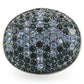 MA0W347 - Rhodium + Ruthenium Brass Ring with Top Grade Crystal  in Light Sapphire