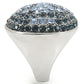 MA0W347 - Rhodium + Ruthenium Brass Ring with Top Grade Crystal  in Light Sapphire