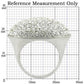 MA0W348 - Rhodium+Brushed Brass Ring with Top Grade Crystal  in Clear