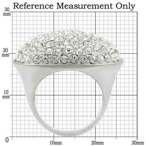 MA0W348 - Rhodium+Brushed Brass Ring with Top Grade Crystal  in Clear