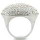 MA0W348 - Rhodium+Brushed Brass Ring with Top Grade Crystal  in Clear