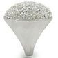 MA0W348 - Rhodium+Brushed Brass Ring with Top Grade Crystal  in Clear