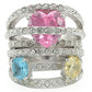 MA0W350 - Rhodium Brass Ring with AAA Grade CZ  in Rose