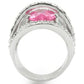 MA0W350 - Rhodium Brass Ring with AAA Grade CZ  in Rose