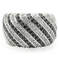 MA0W351 - Rhodium + Ruthenium Brass Ring with AAA Grade CZ  in Jet