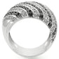 MA0W351 - Rhodium + Ruthenium Brass Ring with AAA Grade CZ  in Jet