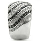MA0W351 - Rhodium + Ruthenium Brass Ring with AAA Grade CZ  in Jet