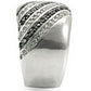 MA0W351 - Rhodium + Ruthenium Brass Ring with AAA Grade CZ  in Jet