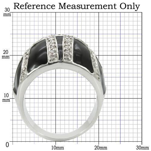 MA0W355 - Rhodium Brass Ring with AAA Grade CZ  in Clear
