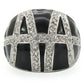 MA0W355 - Rhodium Brass Ring with AAA Grade CZ  in Clear