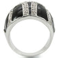 MA0W355 - Rhodium Brass Ring with AAA Grade CZ  in Clear