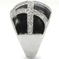 MA0W355 - Rhodium Brass Ring with AAA Grade CZ  in Clear