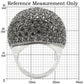 MA0W362 - Rhodium + Ruthenium Brass Ring with AAA Grade CZ  in Jet