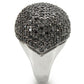 MA0W362 - Rhodium + Ruthenium Brass Ring with AAA Grade CZ  in Jet