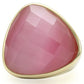 MA0W364 - Gold Brass Ring with Semi-Precious Cat Eye in Light Rose