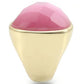 MA0W364 - Gold Brass Ring with Semi-Precious Cat Eye in Light Rose