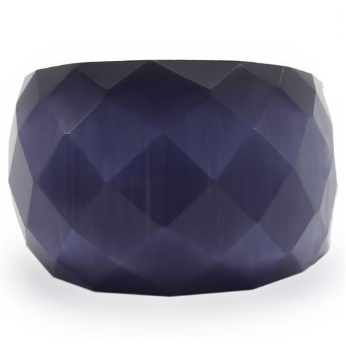 MA0W366 - Gold Brass Ring with Semi-Precious Cat Eye in Montana