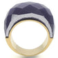 MA0W366 - Gold Brass Ring with Semi-Precious Cat Eye in Montana