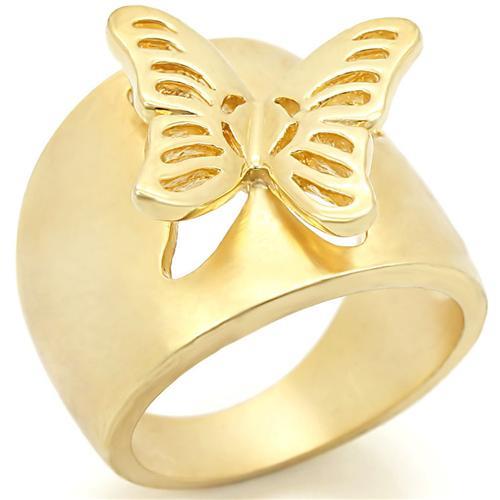 MA0W369 - Matte Gold & Gold Brass Ring with No Stone