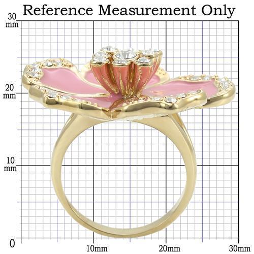 MA0W376 - Gold Brass Ring with Top Grade Crystal  in Clear