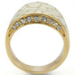 MA0W379 - Gold Brass Ring with Top Grade Crystal  in Clear