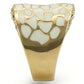 MA0W379 - Gold Brass Ring with Top Grade Crystal  in Clear