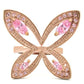 MA0W381 - Rose Gold Brass Ring with AAA Grade CZ  in Rose