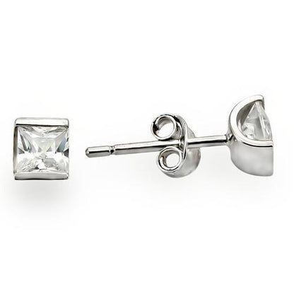 MA0W388 - Rhodium 925 Sterling Silver Earrings with AAA Grade CZ  in Clear