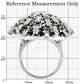 MA1W029 - Rhodium Brass Ring with AAA Grade CZ  in Black Diamond