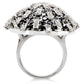 MA1W029 - Rhodium Brass Ring with AAA Grade CZ  in Black Diamond