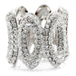 MA1W032 - Rhodium Brass Ring with Top Grade Crystal  in Clear