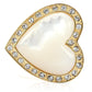 MA1W043 - Gold Brass Ring with Synthetic Synthetic Glass in White