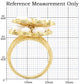 MA1W045 - Gold Brass Ring with Synthetic Synthetic Glass in White