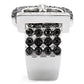 MA1W048 - Rhodium + Ruthenium Brass Ring with AAA Grade CZ  in Black Diamond