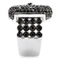 MA1W048 - Rhodium + Ruthenium Brass Ring with AAA Grade CZ  in Black Diamond