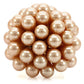 MA1W050 - Gold Brass Ring with Synthetic Pearl in Champagne