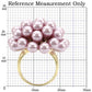 MA1W051 - Gold Brass Ring with Synthetic Pearl in Light Amethyst