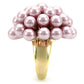 MA1W051 - Gold Brass Ring with Synthetic Pearl in Light Amethyst