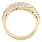 MA1W053 - Gold Brass Ring with Top Grade Crystal  in Multi Color
