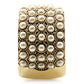 MA1W057 - Gold Brass Ring with Synthetic Pearl in Citrine Yellow